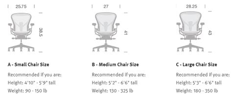 herman miller size